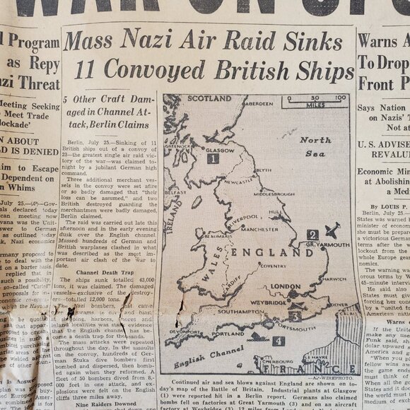 VTG Complete MPLS Tribune Newspaper July 26, 1940 Germany Threatens Trade War... - Picture 5 of 16